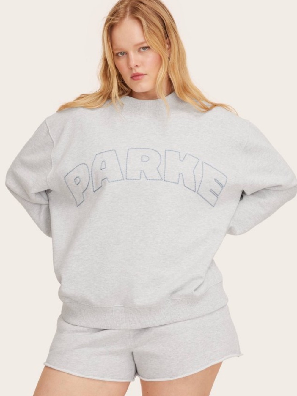 Parke x Target Gray Mockneck Sweatshirt Pullover